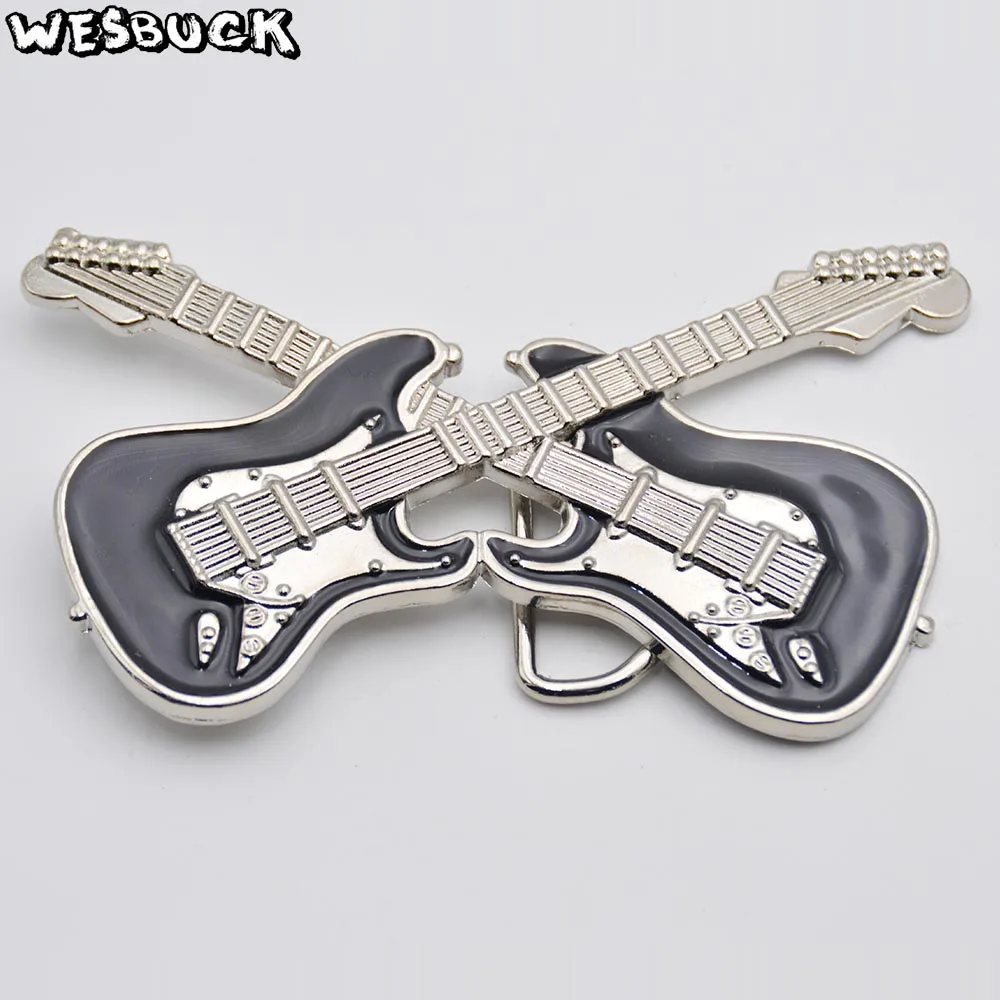 5 PCS MOQ WesBuck брендовые металлические пряжки ремня музыка гитара Форма пряжка на