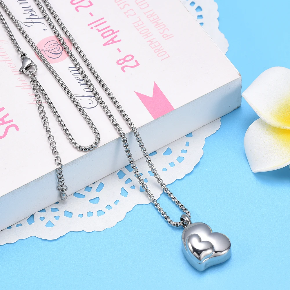JJ001 Double Heart Memorial Urn Necklace - Engravale Stainless Steel Keepsake Cremation Pendant Jewelry Hold Ashes For Women
JJ001 Double Heart Memorial Urn Necklace - Engravale Stainless Steel Keepsake Cremation Pendant Jewelry Hold Ashes For Women