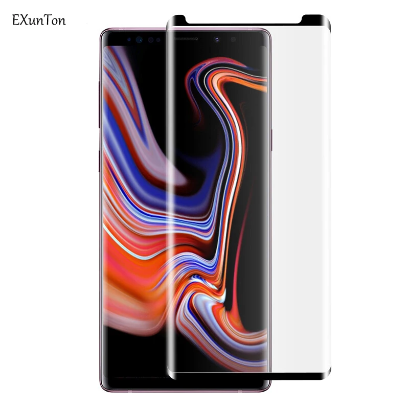 EXUNTON 3D матовое закаленное стекло для samsung Galaxy Note 9 матовый чехол с защитной пленкой