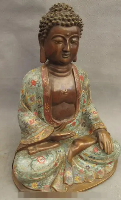 S03350 17" Tibet Enamel Cloisonne Bronze Temple Shakyamuni Sakyamuni Buddha Statue
S03350 17" Tibet Enamel Cloisonne Bronze Temple Shakyamuni Sakyamuni Buddha Statue