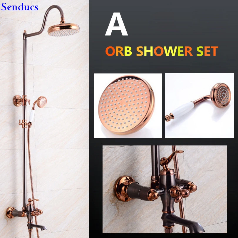 Senducs Bathroom Shower Set With Quality Orb Bathroom Rain Fall Shower Sets Of Brass Shower Faucet Rose Gold Bathroom Shower Set
Senducs Bathroom Shower Set With Quality Orb Bathroom Rain Fall Shower Sets Of Brass Shower Faucet Rose Gold Bathroom Shower Set
