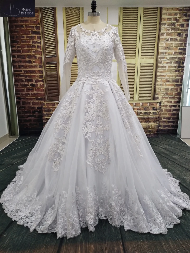 vestido de noiva A-line Scoop Wedding Dress robe de mariage Appliques Lace Dress Beading White Long Sleeve Bridal Gowns
vestido de noiva A-line Scoop Wedding Dress robe de mariage Appliques Lace Dress Beading White Long Sleeve Bridal Gowns