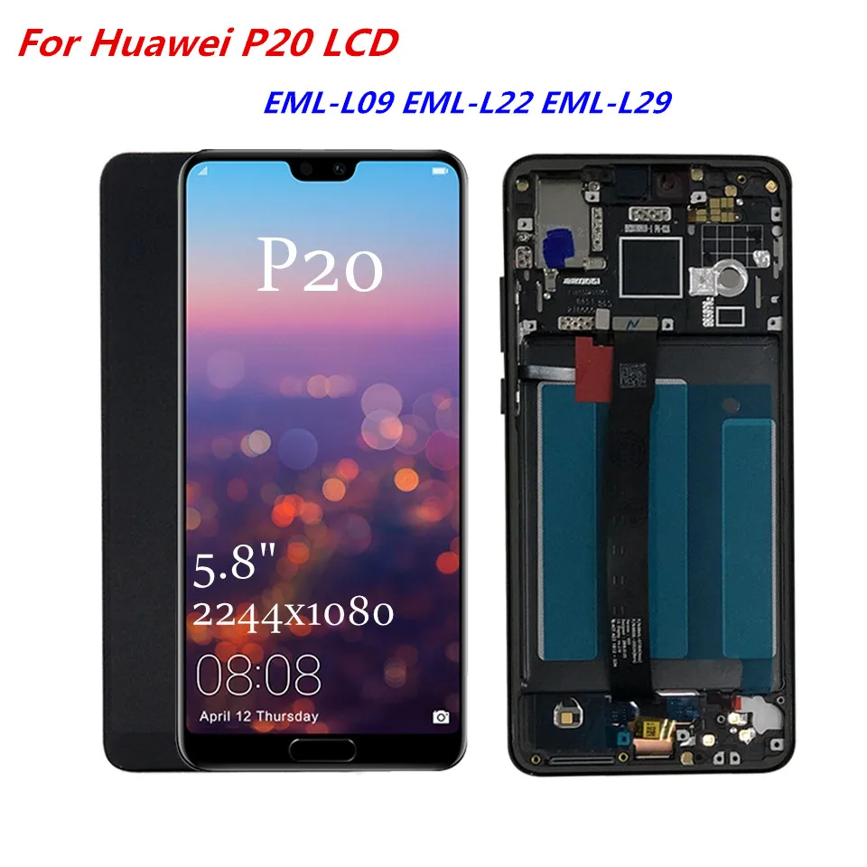 Тестирование хорошо для huawei P20 ЖК дисплей Дисплей EML AL00 Сенсорный экран планшета в