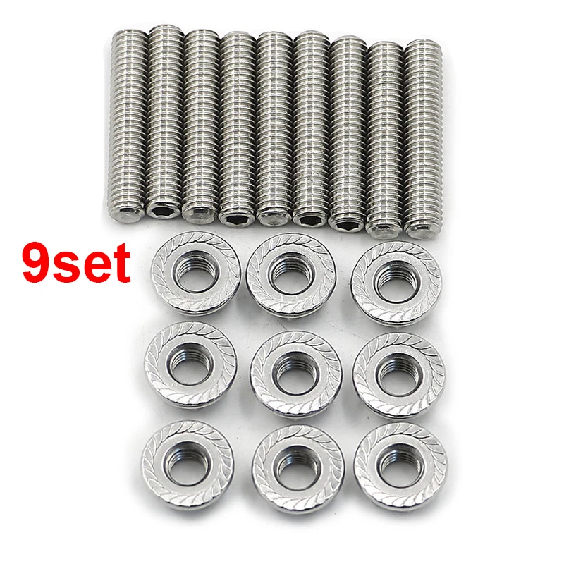 Pack of 9 Stainless Exhaust manifold Stud Studs Screw Bolt Kit for Honda Acura B D H F GSR Si Series Engines
Pack of 9 Stainless Exhaust manifold Stud Studs Screw Bolt Kit for Honda Acura B D H F GSR Si Series Engines