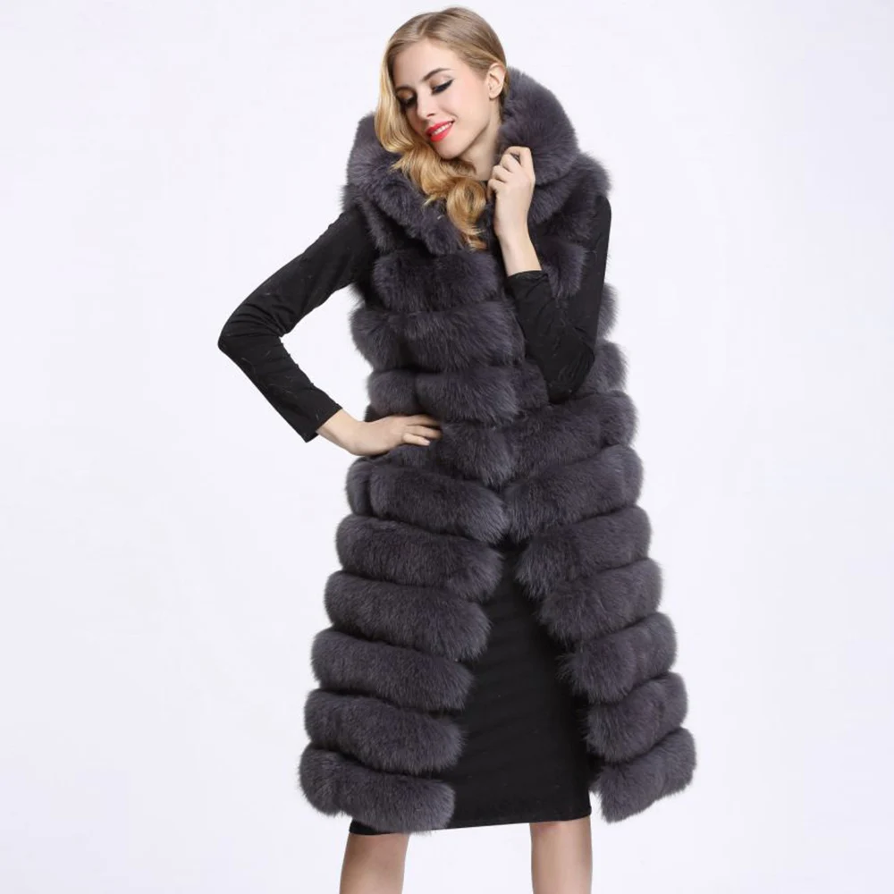 NEW Woman Long Faux Fur Vest coat High Quality 11 Lines Hooded Female Fur Outwear
NEW Woman Long Faux Fur Vest coat High Quality 11 Lines Hooded Female Fur Outwear
