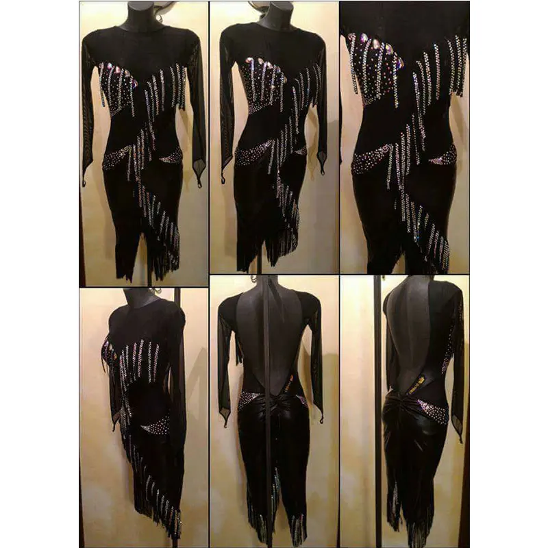 latin dance dress women black Sexy backless latin dance dress Rhinestone tassel ballroom dance dress tango Rumba Cha Cha dress
latin dance dress women black Sexy backless latin dance dress Rhinestone tassel ballroom dance dress tango Rumba Cha Cha dress