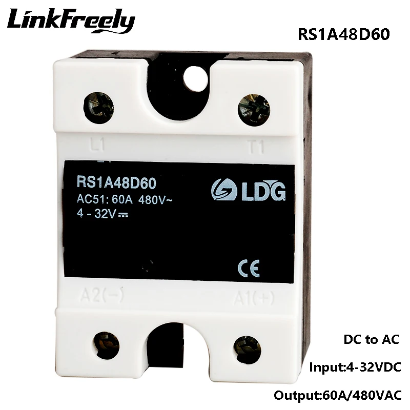 Реле RS1A48D60 входное напряжение 5 В 12 24 32 постоянного тока твердотельное мини реле SSR