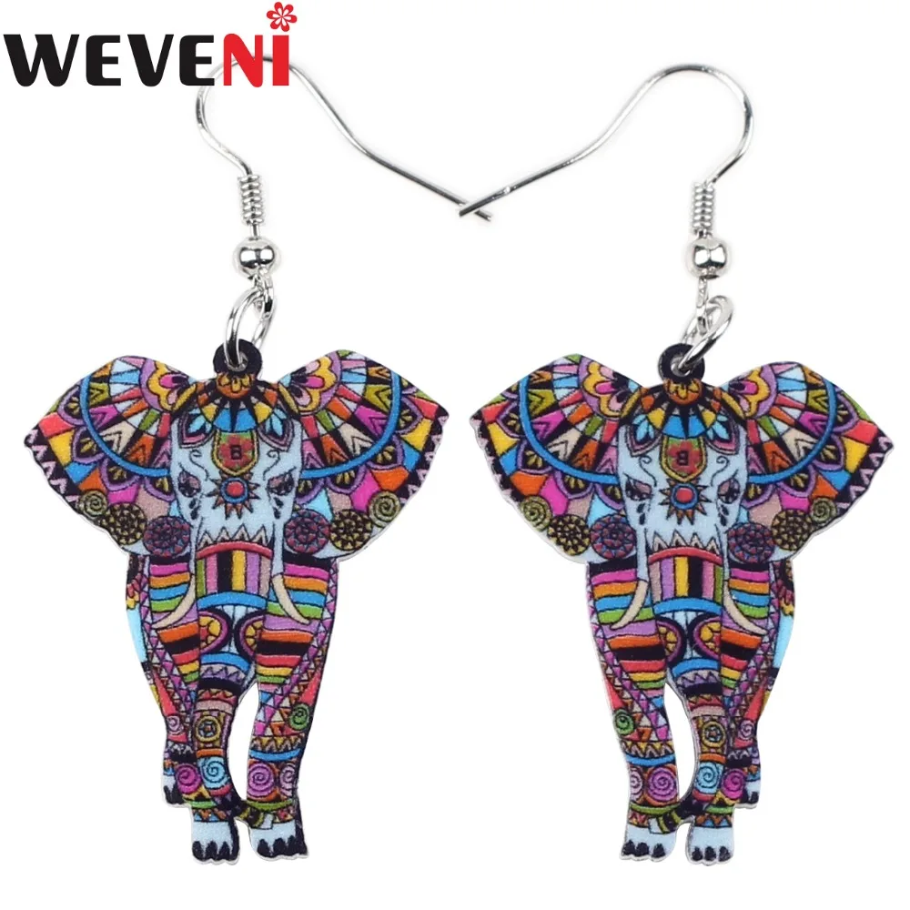 WEVENI Acrylic Floral Cute Africa Wild Elephant Earrings Fashion Big Drop Dangle Unique Jewelry For Women Girl Party Charms Gift
WEVENI Acrylic Floral Cute Africa Wild Elephant Earrings Fashion Big Drop Dangle Unique Jewelry For Women Girl Party Charms Gift
