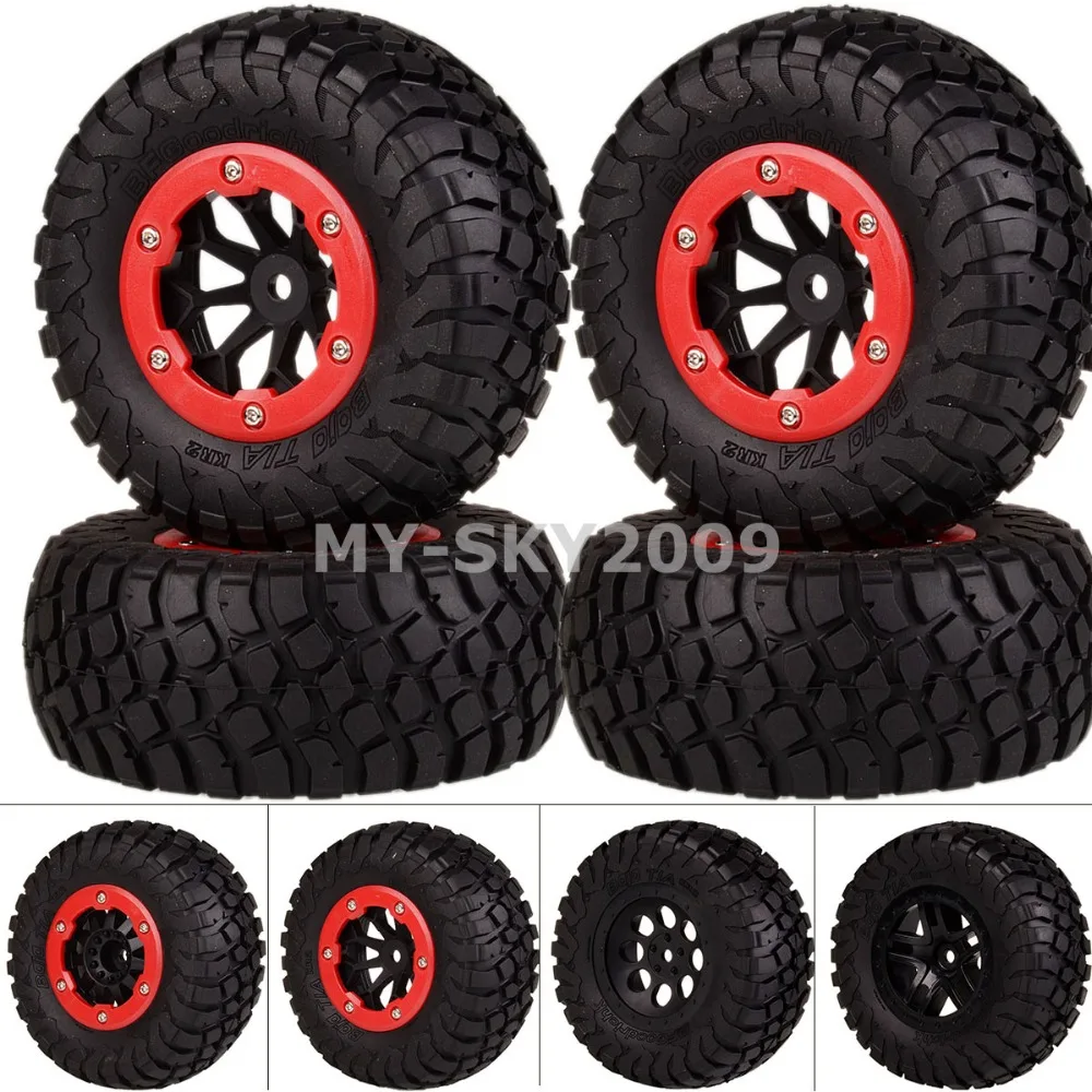 4 шт. обод колеса и шины для RC грузовик багги 1/10 короткий курс Traxxas Slash HPI Racing|Детали