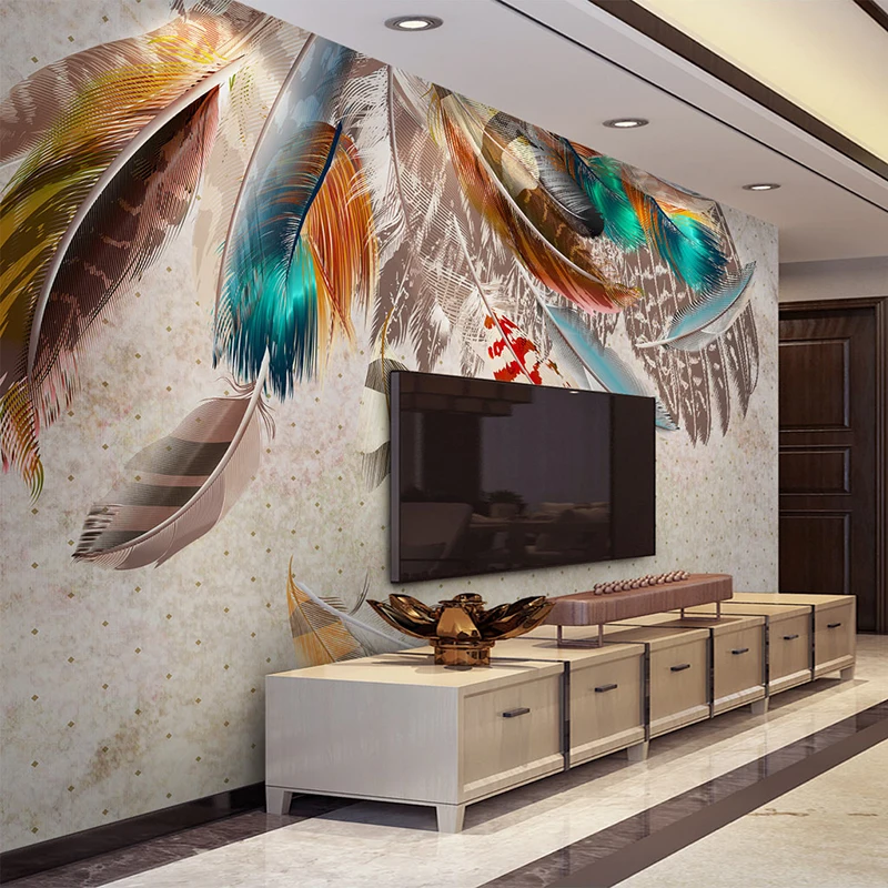 Custom 3D Wallpaper Fashion Colorful Feather Modern Art Mural Interior Wall Decorative Wallpaper For Living Room TV Background
Custom 3D Wallpaper Fashion Colorful Feather Modern Art Mural Interior Wall Decorative Wallpaper For Living Room TV Background