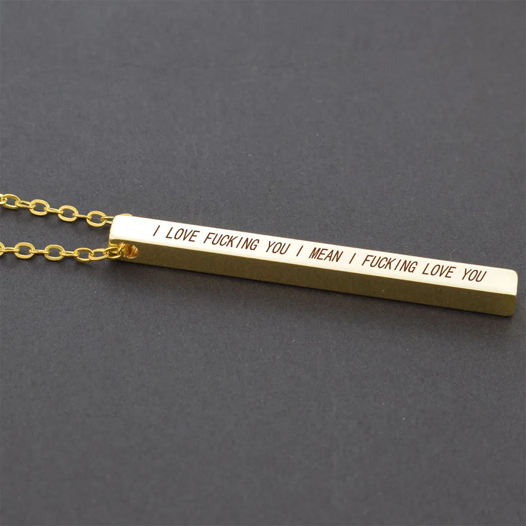 Strip Lettering Necklace Engraving Pendant I Love You I Mean I Love You Bar Necklace Choker Lover Gifts Jewelry
Strip Lettering Necklace Engraving Pendant I Love You I Mean I Love You Bar Necklace Choker Lover Gifts Jewelry