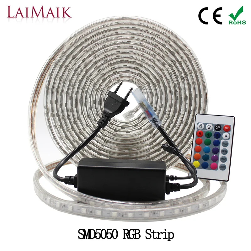 LAIMAIK RGB LED Strip Light Waterproof SMD5050 60leds/m led rgb strip lights with controller AC220V led strip 3in1 LED chip IP67
LAIMAIK RGB LED Strip Light Waterproof SMD5050 60leds/m led rgb strip lights with controller AC220V led strip 3in1 LED chip IP67