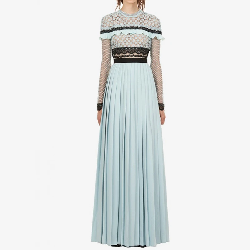 Self Portrait Woman Long Maxi Dress High Quality Runway Lace Patchwork Pleated Dresses Evening Party
Self Portrait Woman Long Maxi Dress High Quality Runway Lace Patchwork Pleated Dresses Evening Party
