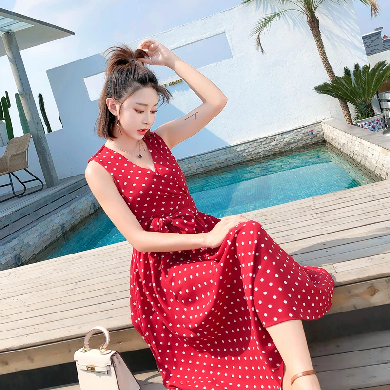 New Summer Women Dress Korean Style Polka Dot Maxi Dresses V neck Sexy Party Dress Vestidos de Fiesta Robe Femme-in Dresses
New Summer Women Dress Korean Style Polka Dot Maxi Dresses V neck Sexy Party Dress Vestidos de Fiesta Robe Femme-in Dresses