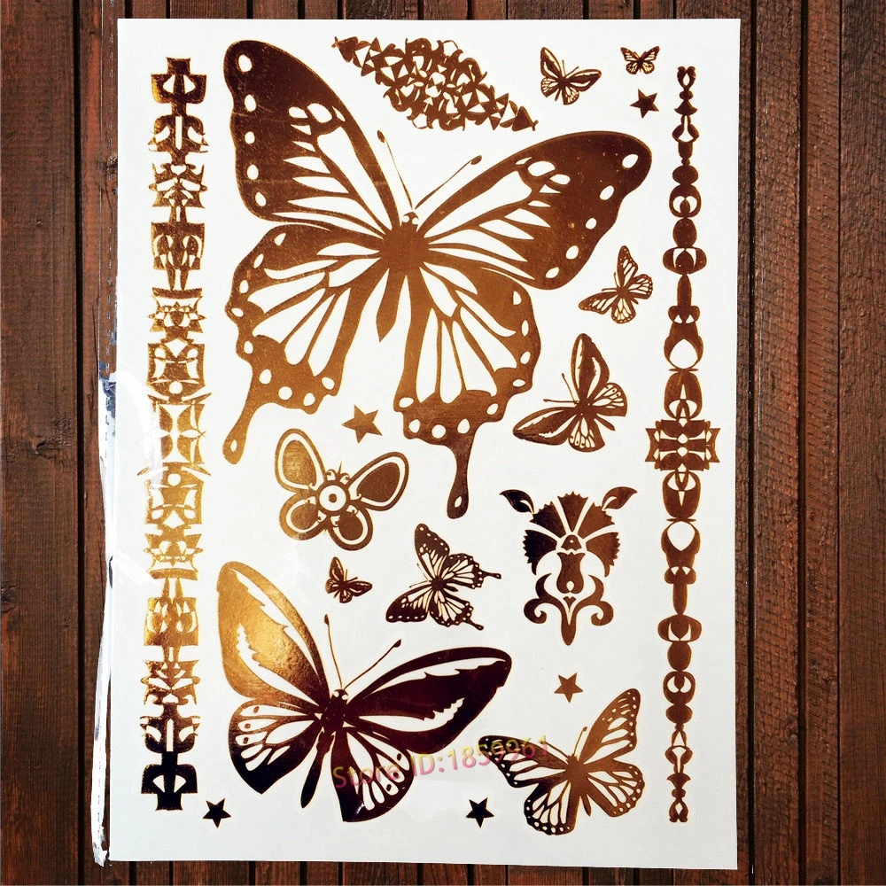 1PC Big Size Gold Flying Butterfly Flash Tattoo Jewel Sticker ACT-199 Henna Bracelet 3D Makeup Butterfly Waterproof Tattoo Women
1PC Big Size Gold Flying Butterfly Flash Tattoo Jewel Sticker ACT-199 Henna Bracelet 3D Makeup Butterfly Waterproof Tattoo Women