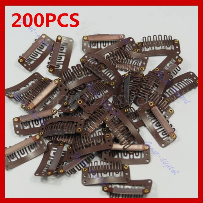 200Pcs/Lot U Shape Brown Snap Clip For Hair Extension Wig Weft 32mm Ponytail Holder Drop Shipping
200Pcs/Lot U Shape Brown Snap Clip For Hair Extension Wig Weft 32mm Ponytail Holder Drop Shipping