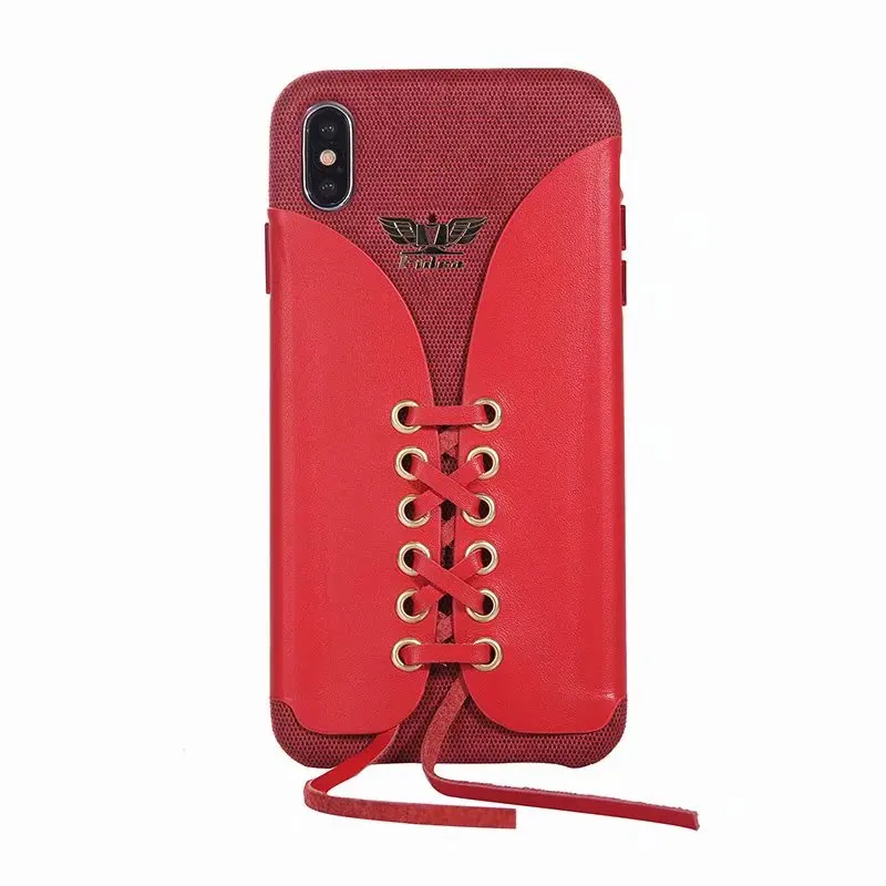 Роскошный чехол бумажник из натуральной кожи и мешковины для iPhone X XS Max деловой с