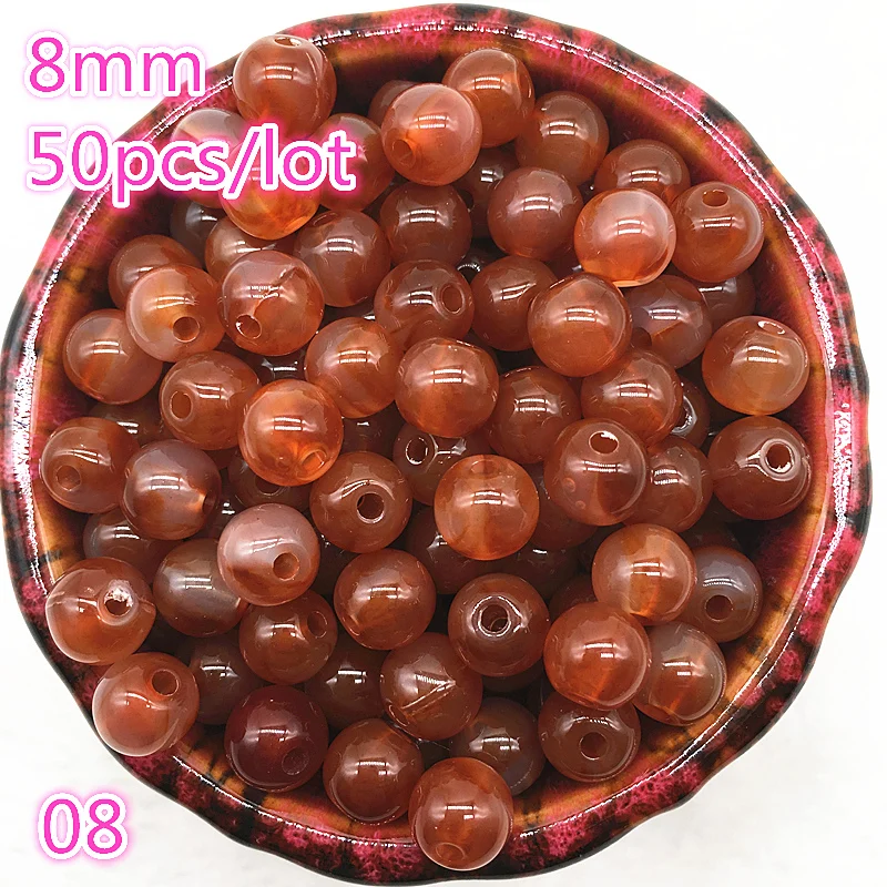 50pcs 8mm Round Acrylic Beads Spacer Loose Beads For Jewelry Making DIY Bracelet #08
50pcs 8mm Round Acrylic Beads Spacer Loose Beads For Jewelry Making DIY Bracelet #08