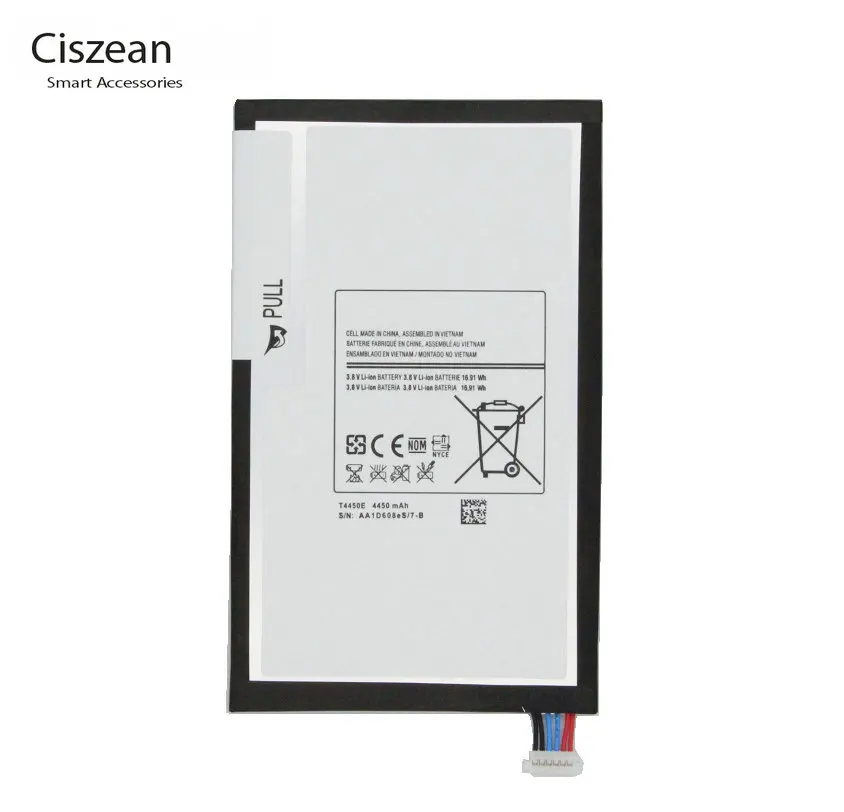 Ciszean 1x4450mAh T4450E Сменный аккумулятор для планшета Samsung Galaxy Tab 3 8 0 T310 T311 T315 SM-T310 E0288 E0396 |