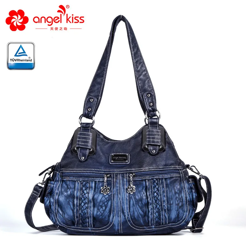 Angelkiss/мягкие вместительные модные сумки Хобо женские кошельки сумка на плечо