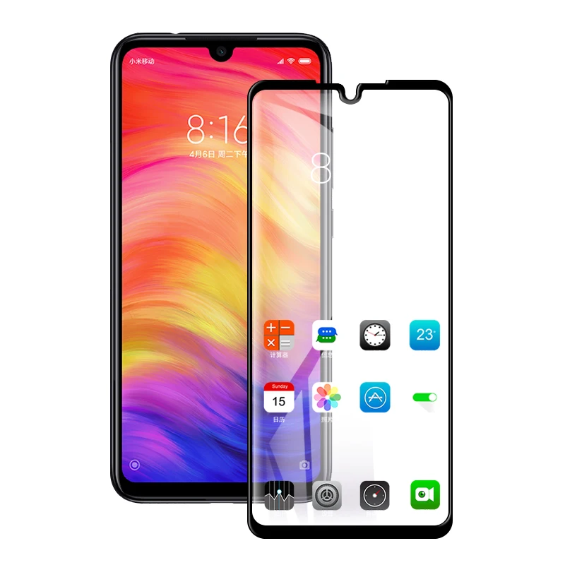Улучшенное защитное стекло 5D с закругленными изогнутыми краями 4D для Xiaomi Redmi Note 7