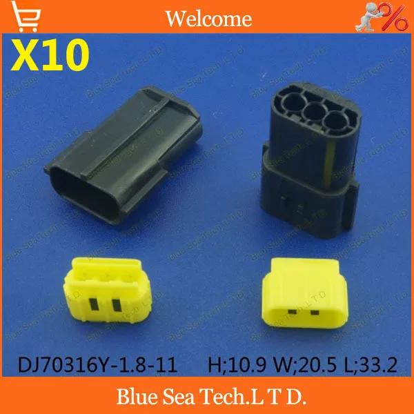 10 sets 3Pin 1.8mm Auto connector plug,1.8mm female Car waterproof electrical connector For car,motorcycle etc.
10 sets 3Pin 1.8mm Auto connector plug,1.8mm female Car waterproof electrical connector For car,motorcycle etc.