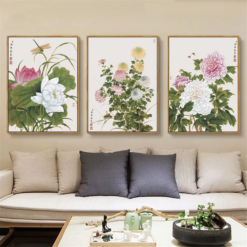 HAOCHU 3Pcs Chinese Style Lotus Plant Flower Wall Art Canvas Painting Picture Poster Tradition Backdrop Living Office Bedside
HAOCHU 3Pcs Chinese Style Lotus Plant Flower Wall Art Canvas Painting Picture Poster Tradition Backdrop Living Office Bedside