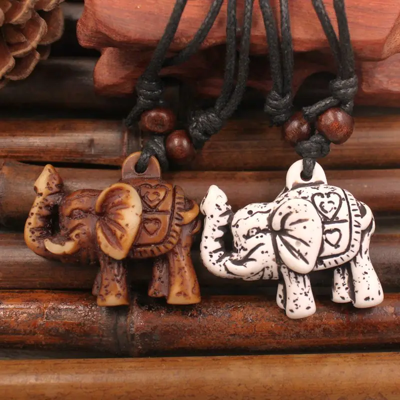 Тайское ожерелье с подвеской в виде слона античное бусинами регулируемое