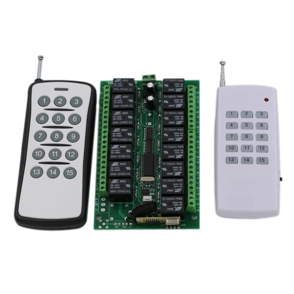 Long Range DC 24V Wide Voltage 15CH RF Wireless Remote Control Switch System 2 X Transmitter + 1 X Receiver 315/433 MHZ
Long Range DC 24V Wide Voltage 15CH RF Wireless Remote Control Switch System 2 X Transmitter + 1 X Receiver 315/433 MHZ
