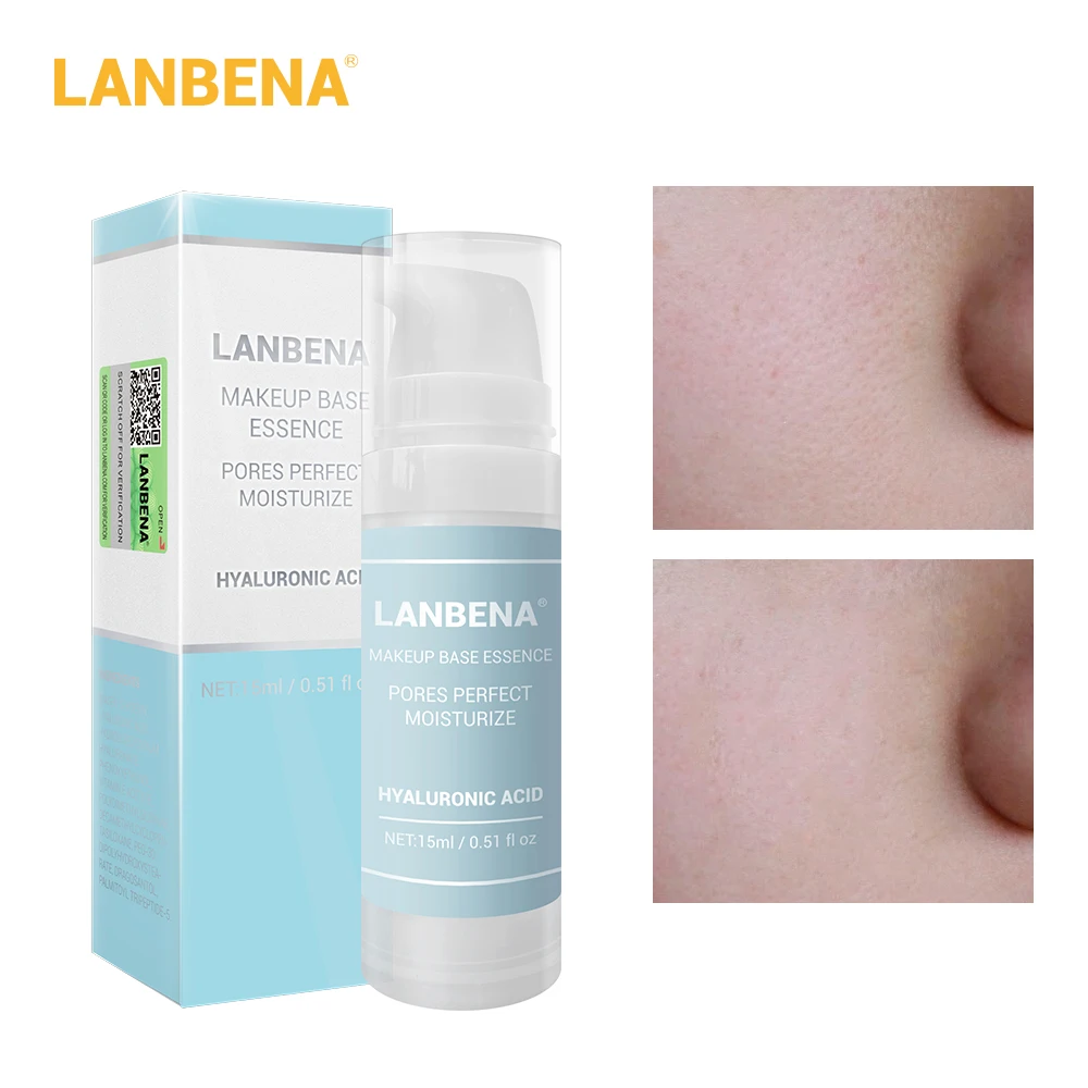 LANBENA Hyaluronic Acid Makeup Base Essence Primer Face Serum Oil-Control Waterproof Brighten Shrink Pores Moisturizing | Красота и