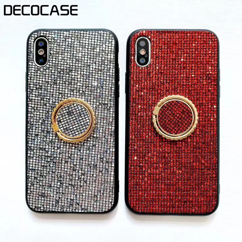 DECOCASE Роскошные блестящие защитные чехлы с блестками для телефонов держателем