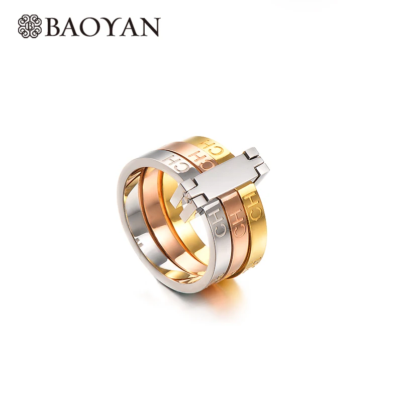 Baoyan Gold/Sliver/Rose Gold Stainless Steel Finger Rings Fashion Brand Engrave CH Letter Engagement Wedding Rings For Women Men
Baoyan Gold/Sliver/Rose Gold Stainless Steel Finger Rings Fashion Brand Engrave CH Letter Engagement Wedding Rings For Women Men