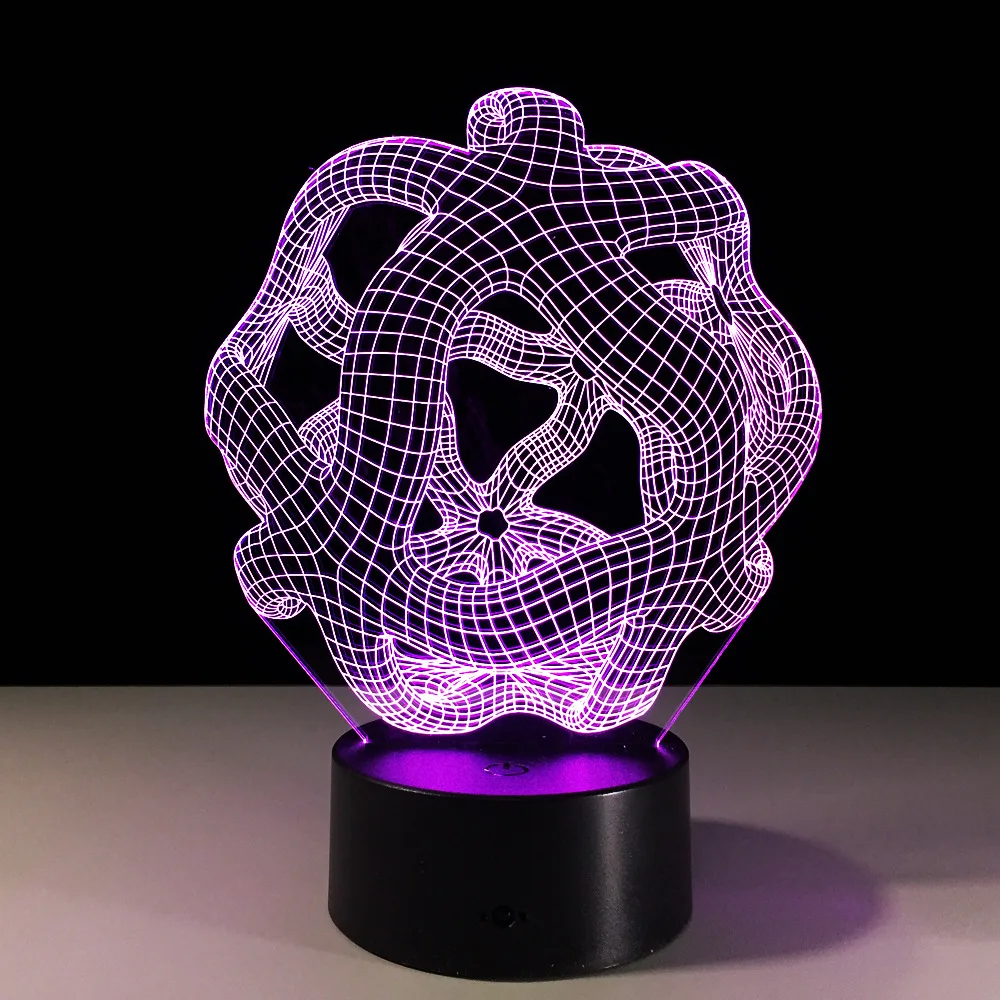 Инновационные 3d светодиодные настольные лампы прозрачная акриловая панель визуальные ночники с Usb