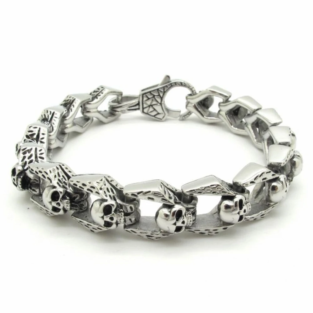 New Arrival Bracelet Men's Accessories, Fashion Men Stainless Steel Skull Bracelet Punk Style Skull Chain Bracelet
New Arrival Bracelet Men's Accessories, Fashion Men Stainless Steel Skull Bracelet Punk Style Skull Chain Bracelet