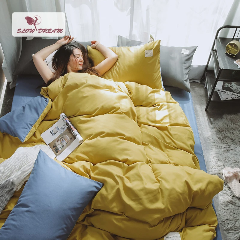 SlowDream Yellow Bedspread Blue Bed Flat Sheet 4pcs Bedding Set Bed Sheet Double Queen Duvet Cover Japan Style Single Nordic Bed
SlowDream Yellow Bedspread Blue Bed Flat Sheet 4pcs Bedding Set Bed Sheet Double Queen Duvet Cover Japan Style Single Nordic Bed
