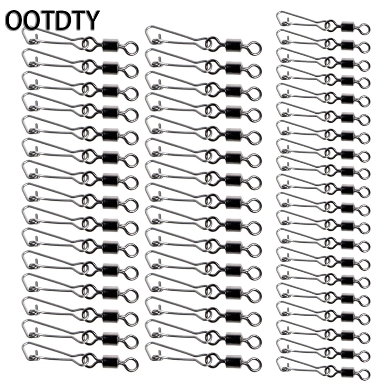 OOTDTY Fishing Bearings Connector 50Pcs Stainless Steel Fishing Bearings Hooked Snap Pins Rolling Swivel Connector
OOTDTY Fishing Bearings Connector 50Pcs Stainless Steel Fishing Bearings Hooked Snap Pins Rolling Swivel Connector