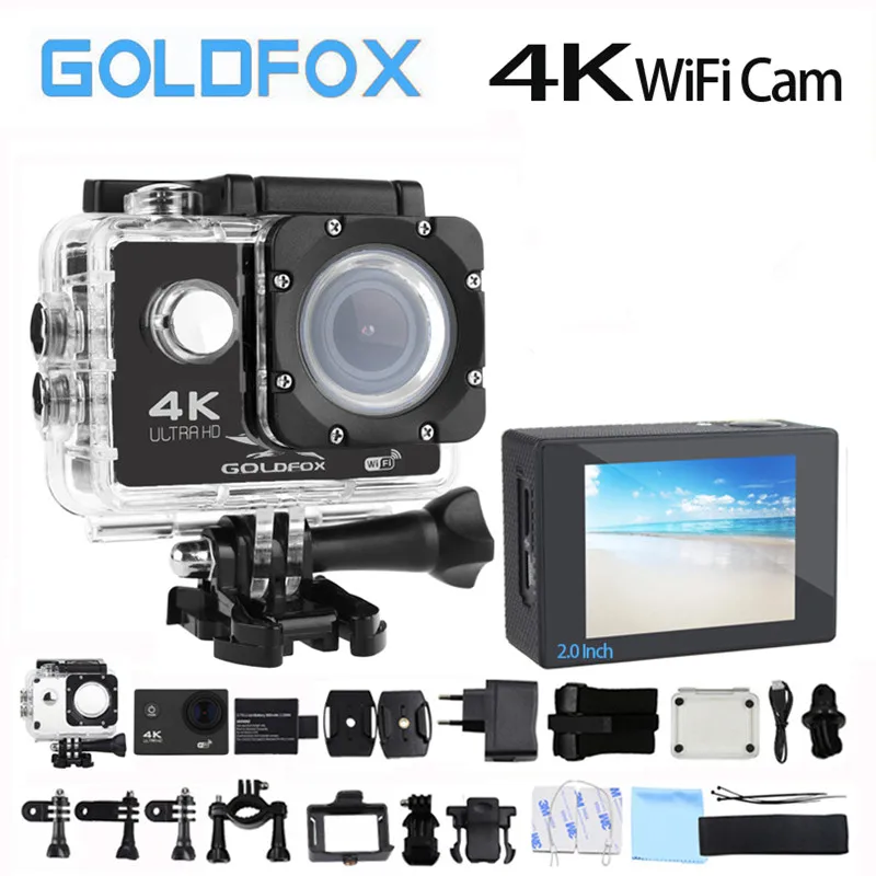 4K камера HD спортивная экшн Wifi 170D угол Go Водонепроницаемая профессиональная на