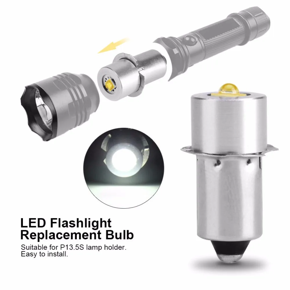 

LIGHEART LED Upgrade Bulb For D+C cell flashlights P13.5S CREE XPG2 0.5W 1W 3W 5W 3V DC4-12V/6-24V LED Replacement Torch Bulbs