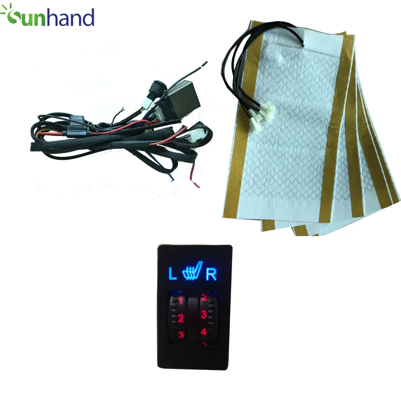 Carbon fiber car seat heater with auto shut off car heater pad for 2 seats, Double wave wheel five-shift switch
Carbon fiber car seat heater with auto shut off car heater pad for 2 seats, Double wave wheel five-shift switch