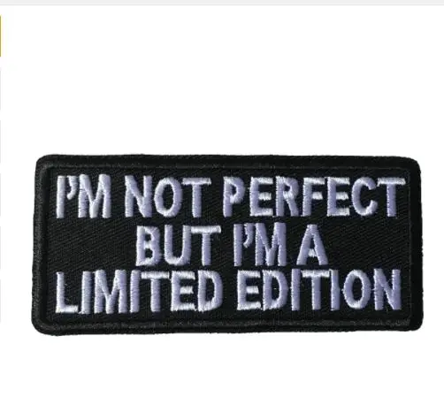 DDI'M NOT PERFECT BUT I'M A LIMITED EDITION Embroidered Ironon Patches Letters Applique Cloth Patch Badge for Clothes DIY Decals
DDI'M NOT PERFECT BUT I'M A LIMITED EDITION Embroidered Ironon Patches Letters Applique Cloth Patch Badge for Clothes DIY Decals