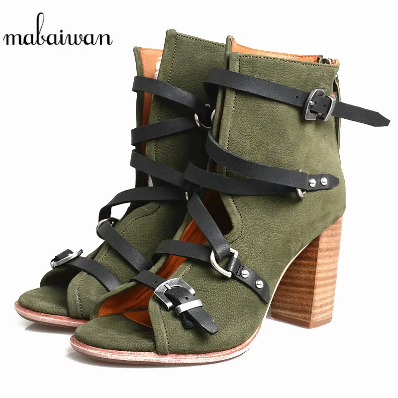 Mabaiwan Green Cow Suede Women Sandals Square High Heels Ladies Buckle Gladiator Shoes Woman Peep Toe Rivets Summer Ankle Boots
Mabaiwan Green Cow Suede Women Sandals Square High Heels Ladies Buckle Gladiator Shoes Woman Peep Toe Rivets Summer Ankle Boots