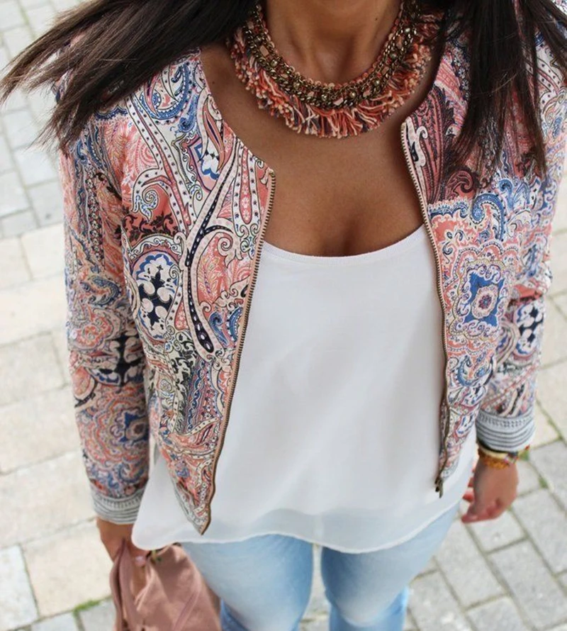 Hot fashion Women ladies autumn spring Slim long sleeve Casual Jackets print zipper Coats Outwear tops
Hot fashion Women ladies autumn spring Slim long sleeve Casual Jackets print zipper Coats Outwear tops