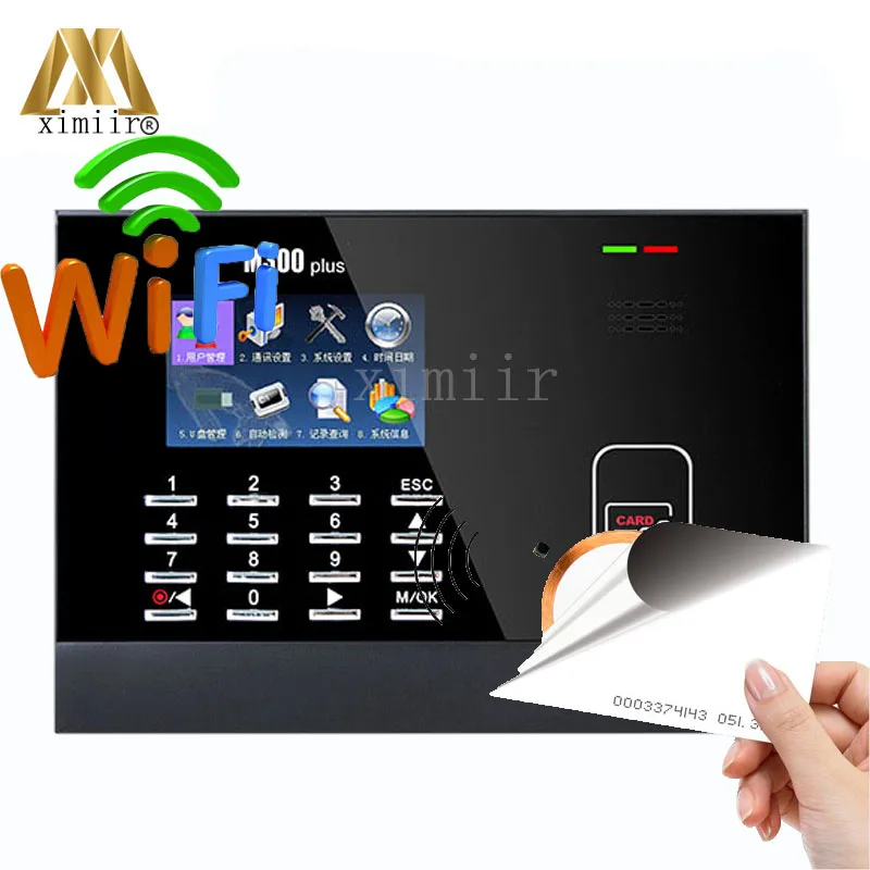Rfid карта ZK M300Plus с Wi Fi биометрическая запись рабочего времени часы бесплатным