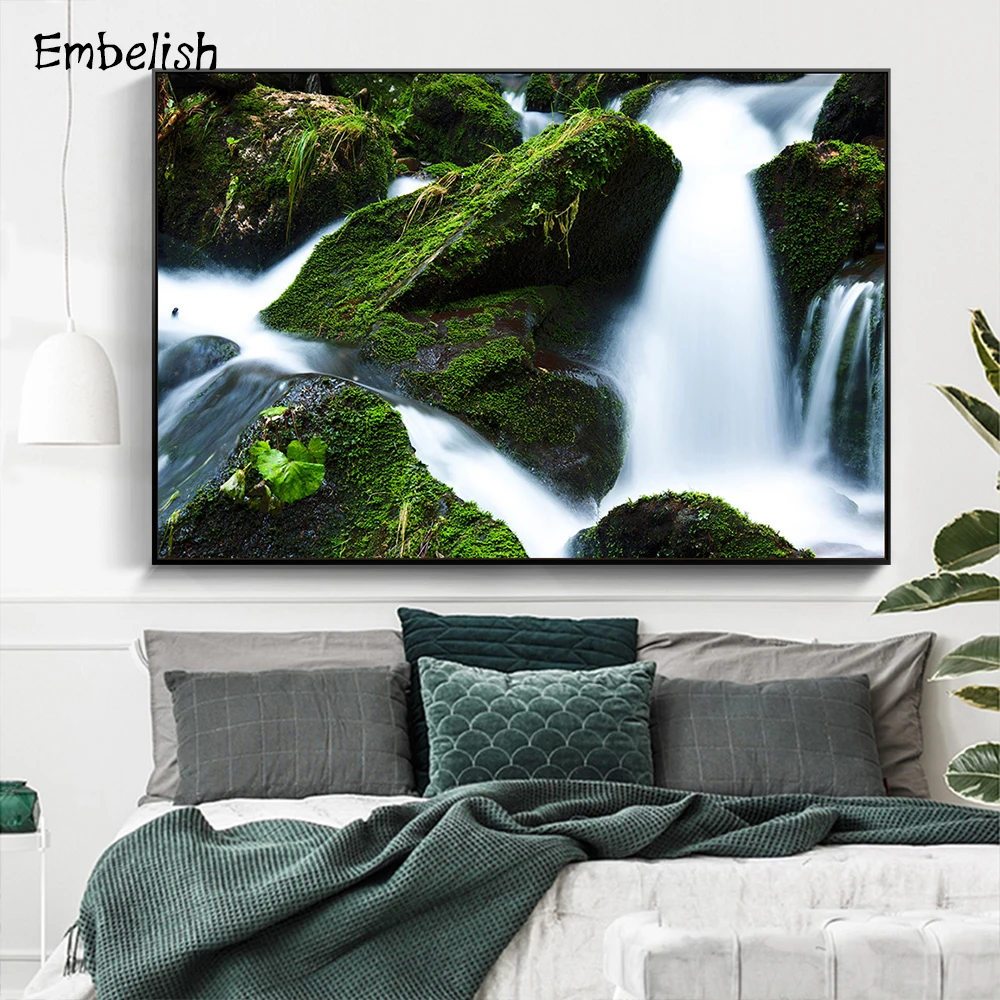Embelish 1 Pieces Green Stones And Waterfall Landscape Wall Art Posters For Living Room HD Canvas Paintings Home Decor Pictures
Embelish 1 Pieces Green Stones And Waterfall Landscape Wall Art Posters For Living Room HD Canvas Paintings Home Decor Pictures