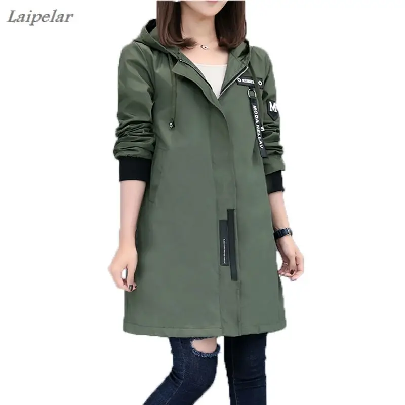 New Spring Autumn Trench Coat Women Causal Long Sleeve With Hood Medium Long Army Green Female Coat Casaco Feminino Coats
New Spring Autumn Trench Coat Women Causal Long Sleeve With Hood Medium Long Army Green Female Coat Casaco Feminino Coats