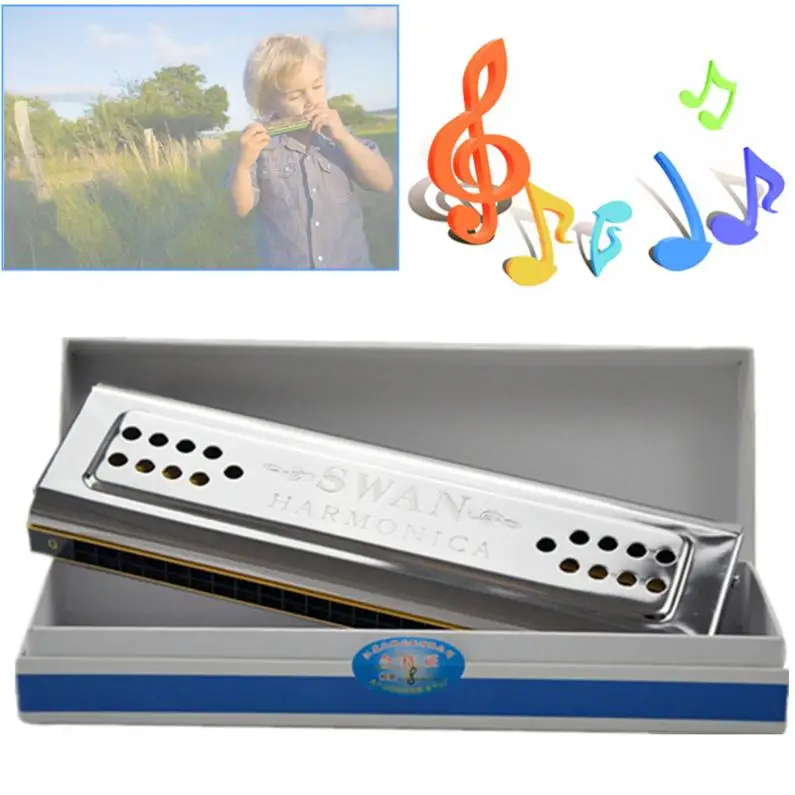 Professional Swan 24 Holes Key Of C&G Double-side Tremolo Silver Harmonica For Harmonica Lover
Professional Swan 24 Holes Key Of C&G Double-side Tremolo Silver Harmonica For Harmonica Lover