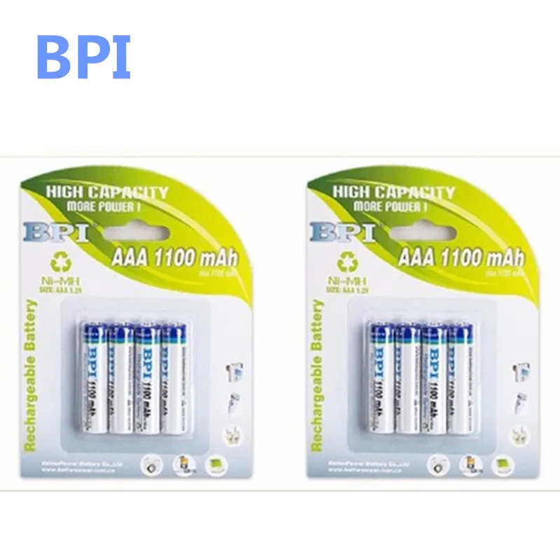 100% Подлинная карта установлена BPI специальный раз AAA NiMH перезаряжаемая батарея 1100