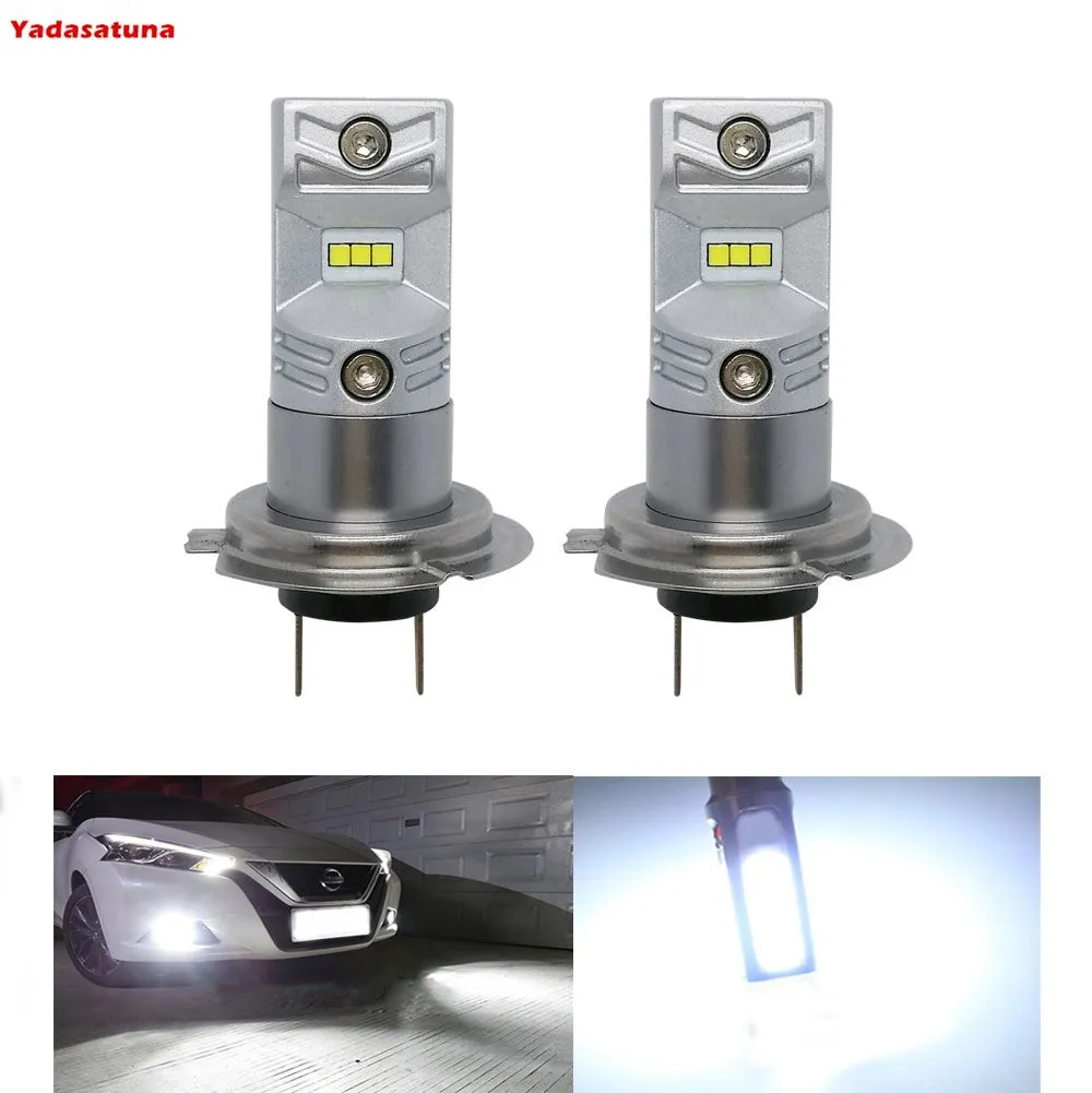 

2PCS White H7 CSP Chip Auto Replacement for Fog Light Long Lifespan over 30,000hs Extremely Bright LED Bulb Lamp, 2000lm 6500K