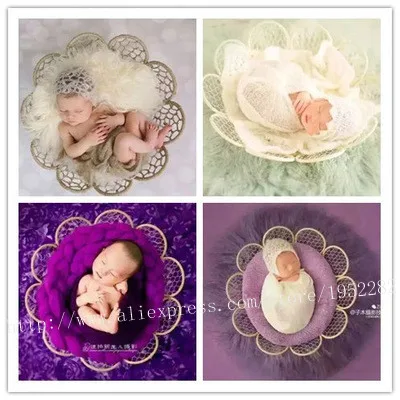 Sells Newborn Woven Straw Basket Baby Nest Photography Props High Quality Chic Seats Flower Pattern Bebe Posing Prop | Мать и ребенок