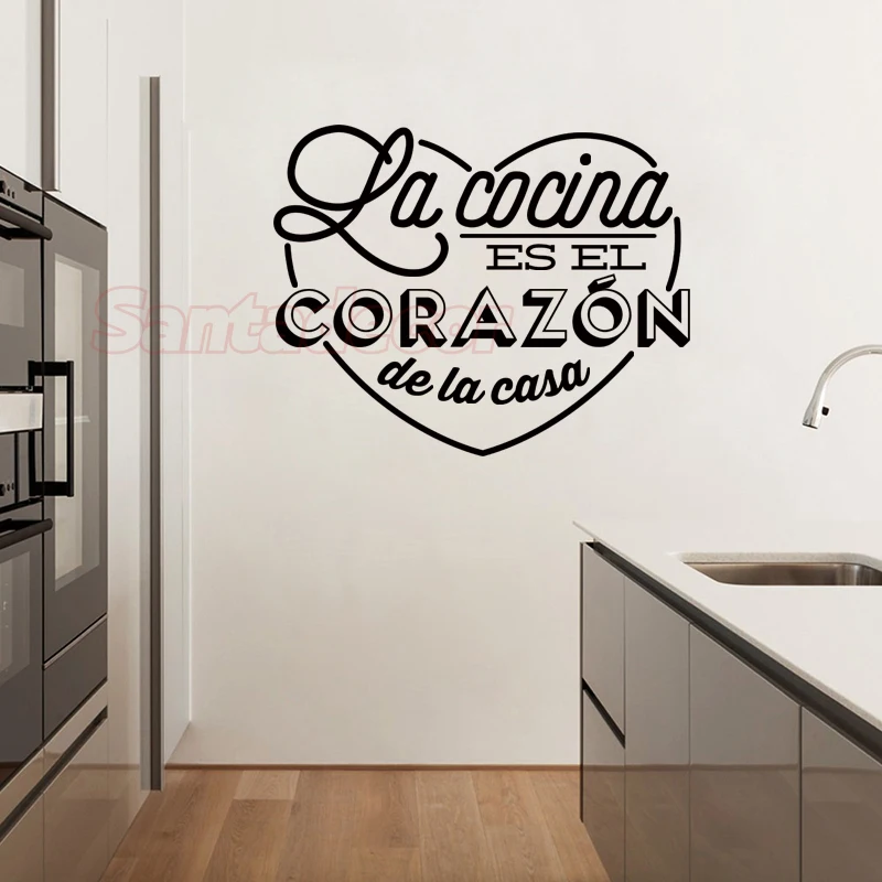 Испанская Настенная Наклейка Cocina в форме сердца, виниловая настенная роспись, настенный плакат для домашнего декора, обои для украшения дом...
Испанская Настенная Наклейка Cocina в форме сердца, виниловая настенная роспись, настенный плакат для домашнего декора, обои для украшения дом...
